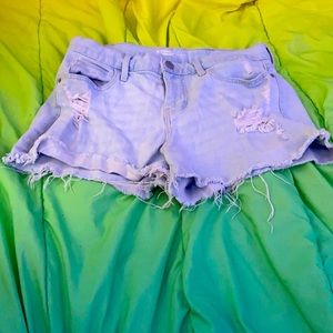 High waisted jean shorts